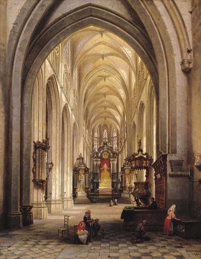 Interno di una chiesa, 1840 da Jules Victor Genisson